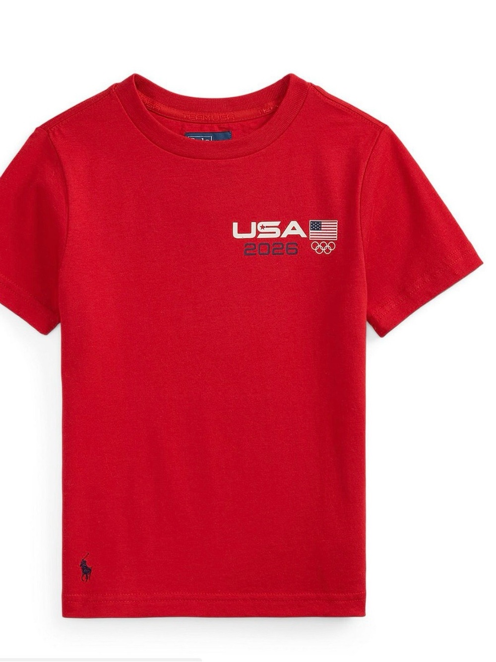 Little boys Polo by Ralph Lauren Red USA 2026 Graphic Short Sleeve Tee